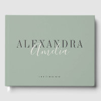 Minimalist Script Boho Sage Green Custom Business