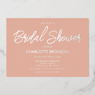 Minimalist Script Bridal Shower Rose Gold