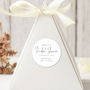 Minimalist Script Bridal Shower Thank You Classic Round Sticker
