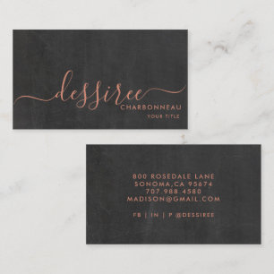 Minimalist Script Burnt Sienna Smoky Charcoal  Business Card