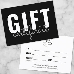Minimalist Script  Business Gift Certificate