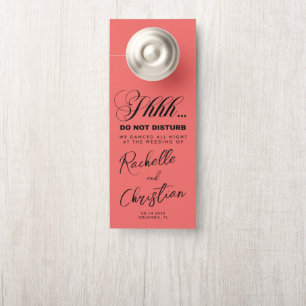 Minimalist Script Calligraphy Wedding Guest Door Hanger