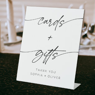 Minimalist Script Cards and Gifts Wedding  Pedestal Sign
