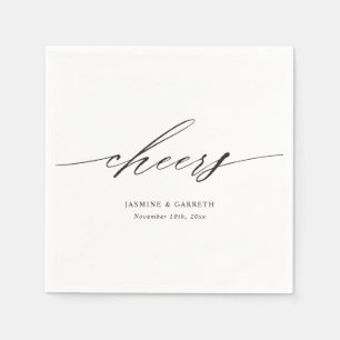 Minimalist Script Cheers Wedding Paper Napkin
