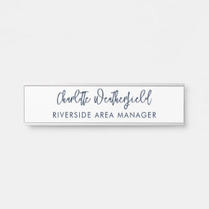 Minimalist Script Company Personnel Staff Door Sign