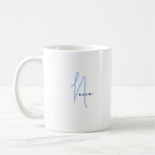 Minimalist Script Custom Monogram and Name Coffee Mug