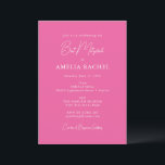 Minimalist Script Cute Hot Pink Modern Bat Mitzvah Invitation<br><div class="desc">Custom Minimalist Script Cute Hot Pink Modern Bat Mitzvah Invitation</div>