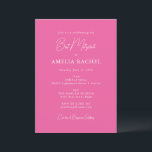 Minimalist Script Cute Hot Pink Modern Bat Mitzvah Invitation<br><div class="desc">Custom Minimalist Script Cute Hot Pink Modern Bat Mitzvah Invitation</div>