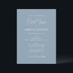 Minimalist Script Dusty Blue Modern Bat Mitzvah Invitation<br><div class="desc">Custom Minimalist Script Dusty Blue Modern Bat Mitzvah Invitation</div>