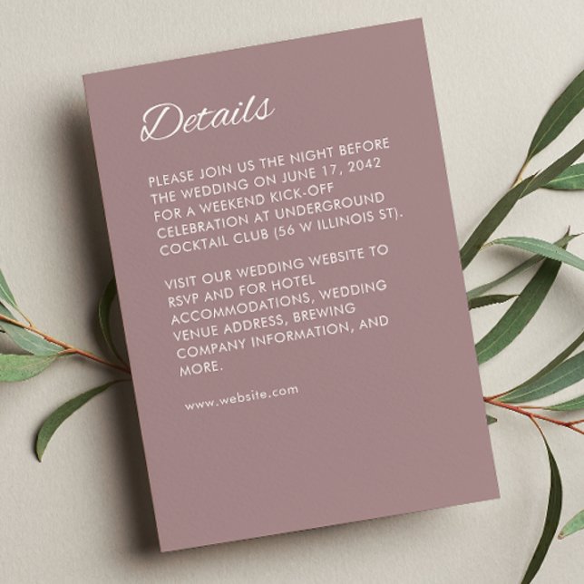 Minimalist Script Dusty Rose Wedding Enclosure Card (Creator Uploaded)