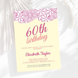 Minimalist Script Elegant 60th Birthday Party Invitation