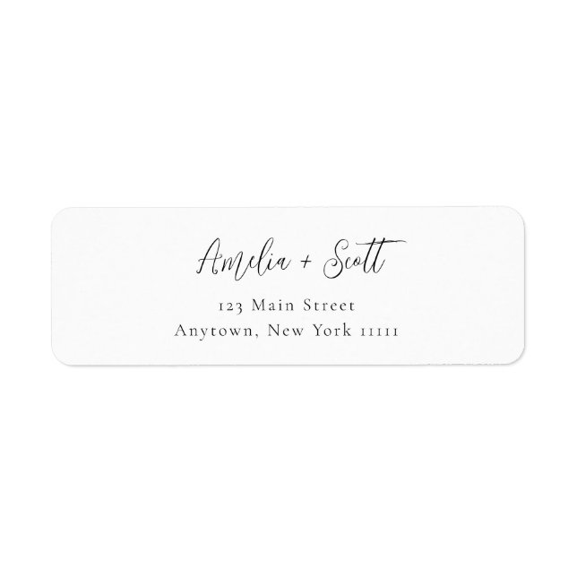 Minimalist Script Elegant Return Address Label (Front)