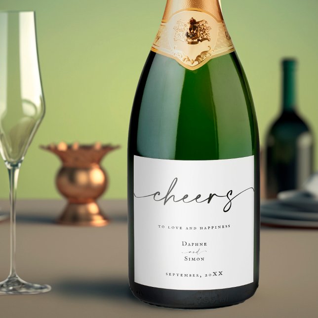 Minimalist Script ELLE Sparkling Wine Label (Creator Uploaded)