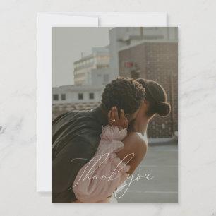 Minimalist Script Flat Photo Thank You Card