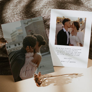 Minimalist Script Flat Photo Thank You Card