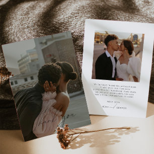 Minimalist Script Flat Photo Thank You Card