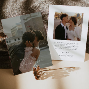 Minimalist Script Flat Photo Thank You Card