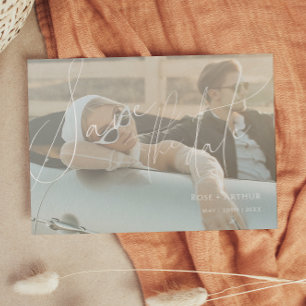 Minimalist Script Flat Save the date Card