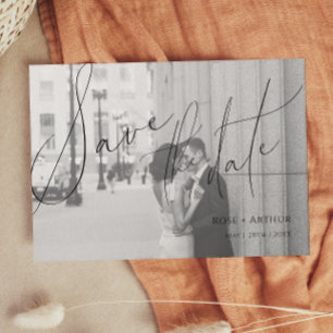 Minimalist Script Flat Save the date Card