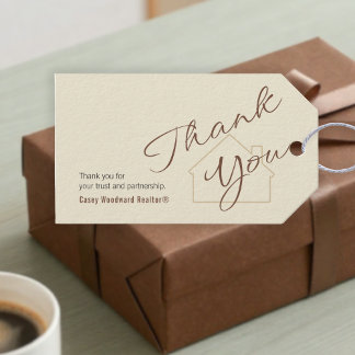 Minimalist Script Gift Tag | Realtor Thank You