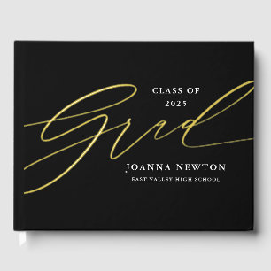 Minimalist Script Graduation Foil Guestbook