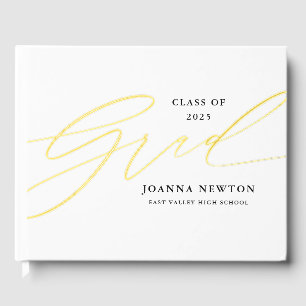 Minimalist Script Graduation Foil Guestbook