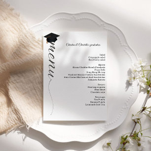 Minimalist script Graduation party dinner menu