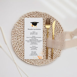 Minimalist script Graduation party dinner menu 