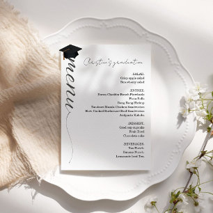 Minimalist script Graduation party dinner menu Invitation