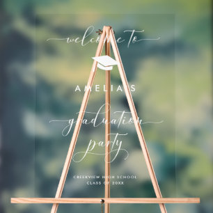Minimalist Script Graduation Party Sign