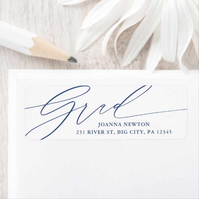 Minimalist Script Graduation Return Address Label (Insitu)