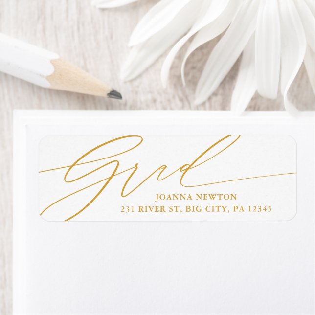 Minimalist Script Graduation Return Address Label (Insitu)