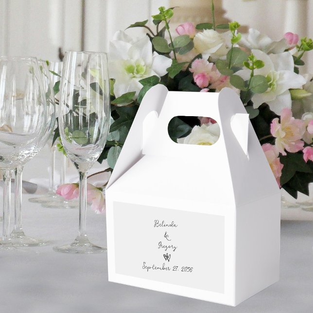 Minimalist Script Hand Written Typography Wedding Favour Box (Minimalist Script Hand Written Typography Wedding Favor Box)