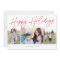 Minimalist Script Happy Holidays 3 Photo Christmas