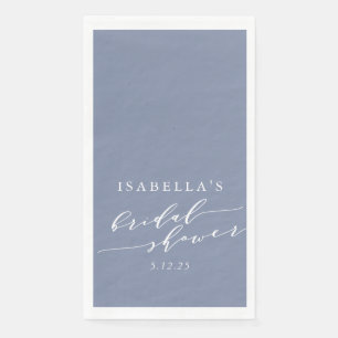 Minimalist Script Lettering Blue Bridal Shower Napkin