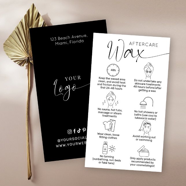 Minimalist Script Logo Body Hair Wax Aftercare Business Card (Creator Uploaded)