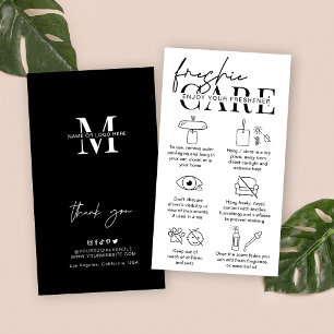 Minimalist Script Logo Car Freshie Care Guide Business Card