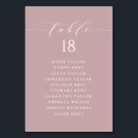 Minimalist Script Mauve Wedding Seating Plan Table Number<br><div class="desc">Customisable table number seating plan. It features a mauve whimsical script and classic typography. Personalise by adding your own details. This minimalist table seating plan is perfect for weddings,  baby showers,  bridal showers,  birthdays,  and so much more.</div>