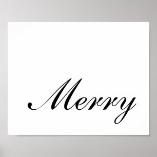 Minimalist Script Merry Poster