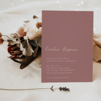 Minimalist Script Modern Boho Dusty Rose Wedding