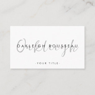 Minimalist Script Modern Business Card