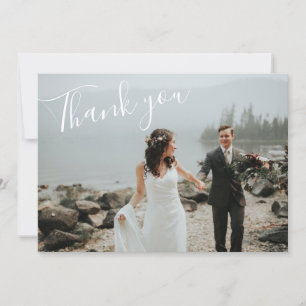 Minimalist Script Modern Chic Script Calligraphy Thank You Card