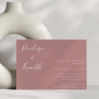 Minimalist Script Modern Wedding Boho Dusty Rose