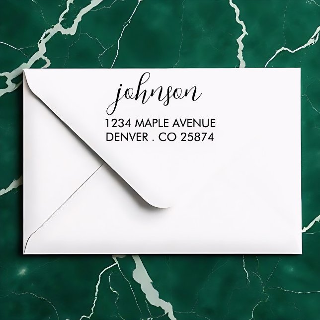 "Minimalist Script Name and Address Self-inking St Stamp (Creator Uploaded)