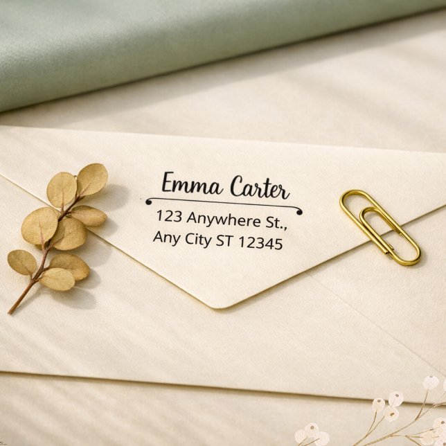 Minimalist Script Name Return Address Stamp (Creator Uploaded)