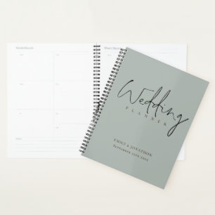 Minimalist Script Names Date Sage Wedding Planner