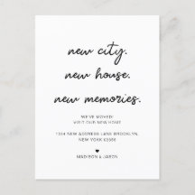 Minimalist Script New Home Moving Announcement