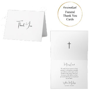 Minimalist Script Orthodox Christian Funeral Thank You Card