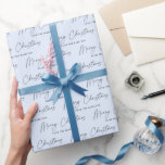 Minimalist Script Pastel Blue Merry Christmas Wrapping Paper<br><div class="desc">Minimalist Script Pastel Blue Merry Christmas Wrapping Paper</div>