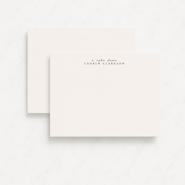 Minimalist script Personal Stationery Note Card (Creator Uploaded)